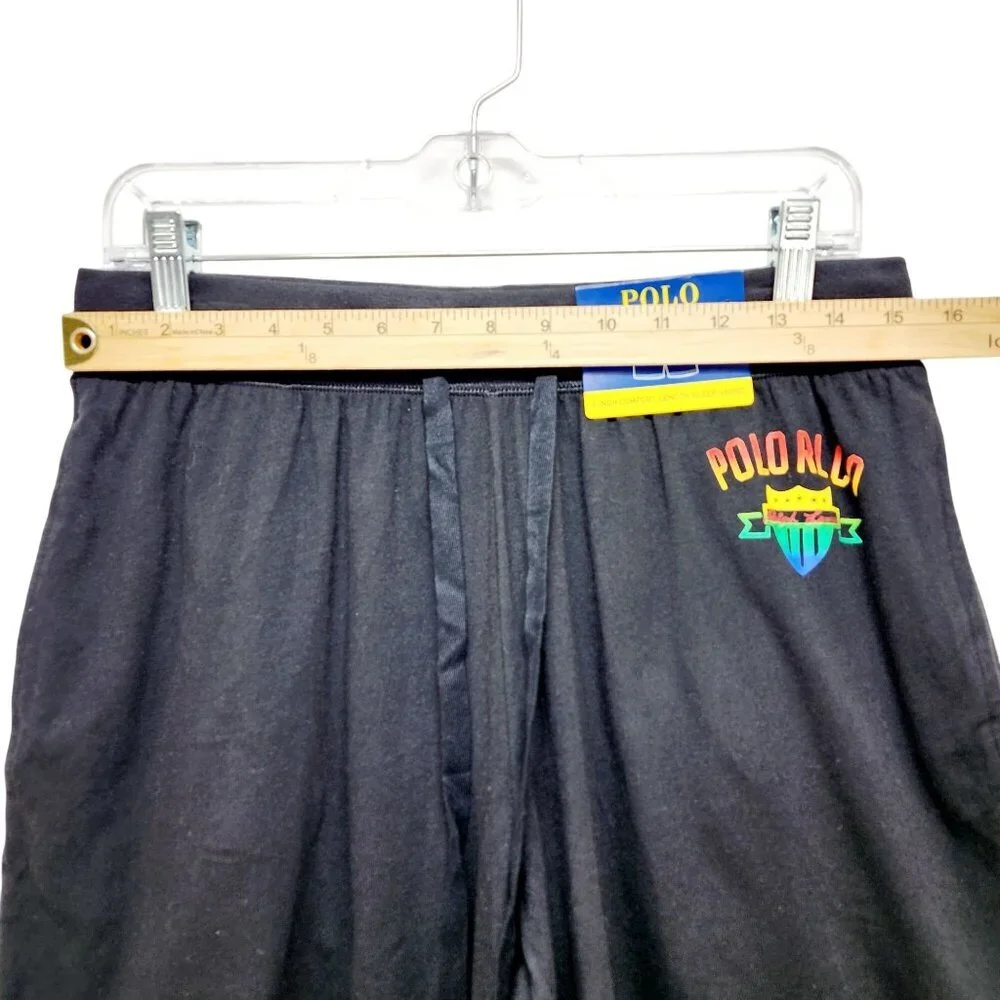 Ralph Lauren Polo black SleepLounge Shorts Men Drawstring Comfort Length SZ M